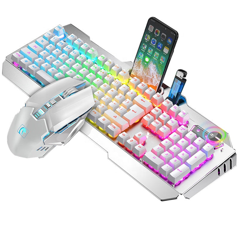 Wireless LED Backlit Gaming Keyboard and Mouse Combo Rechargeable For PC